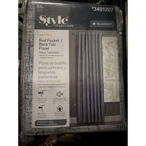 Style Selections Anton Blackout Navy Textured | 50x84in | #3491207